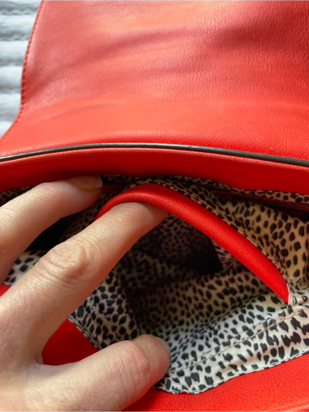 JustFab Orange Studded Saddle Crossbody Purse - Picture 8 of 11